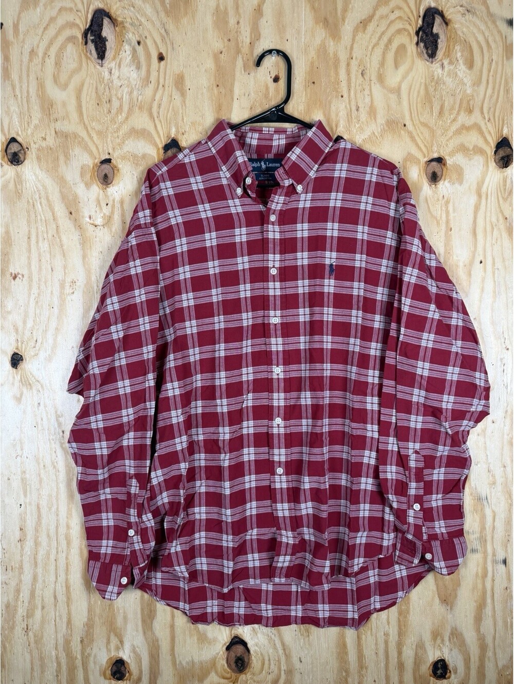 Polo Ralph Lauren Mens XL Extra Large Plaid Button Down Shirt Red Long Sleeve